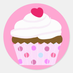 Adesivo Cupcake da morango e do creme