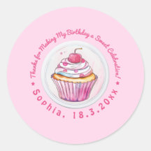 Cupcake De Água Doce Aniversário Obrigado