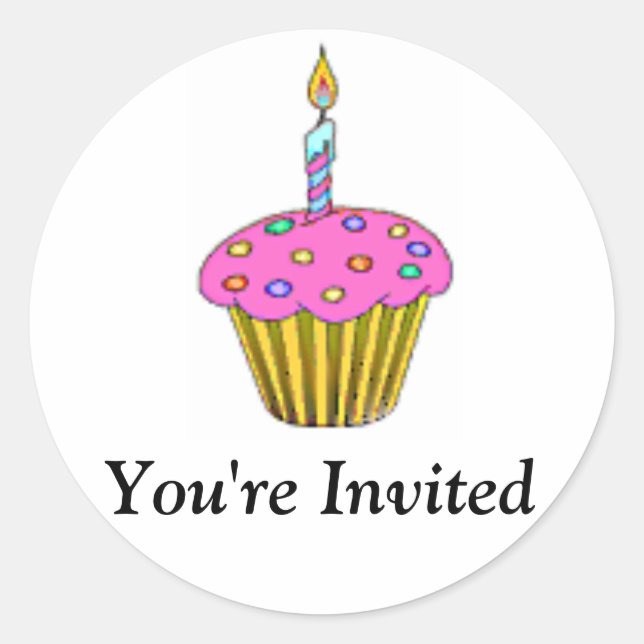 Adesivo Cupcake de aniversário (Frente)