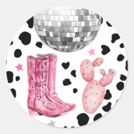 Adesivo Cupcake de aniversário do Chá Disco Rodeo