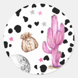 Adesivo Cupcake de aniversário do Chá Disco Rodeo