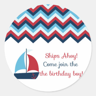 Adesivo Cupcake de Aniversário Náutico Topper/Sticker