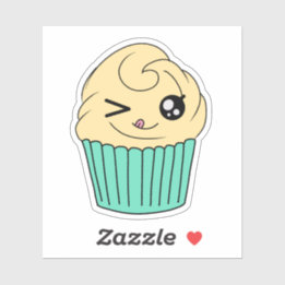 Adesivo Cupcake de Baunilha Piscando