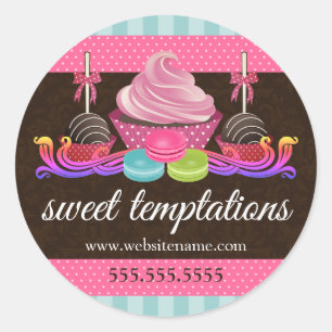Adesivo Cupcake de bolos Caixas de papel Macaron