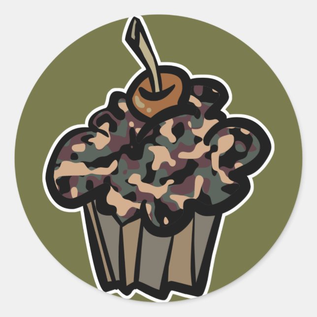 Adesivo cupcake de camuflagem (Frente)