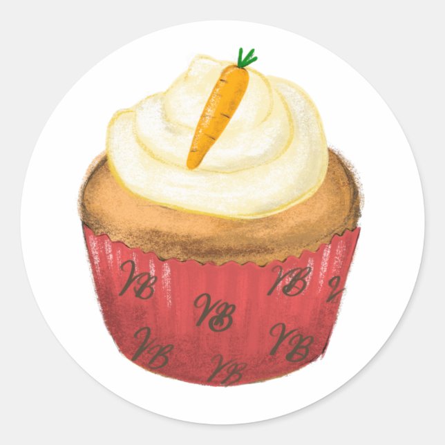 Adesivo Cupcake de Cenoura do Sticker de Viena (Frente)