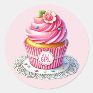 Adesivo Cupcake de chá de bebê bonito