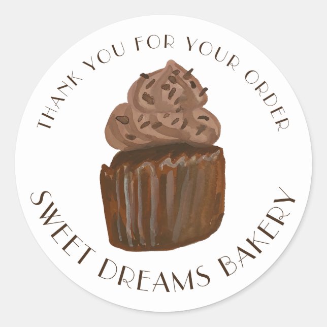 Adesivo Cupcake de chocolate Catering ORDEM OBRIGADA (Frente)