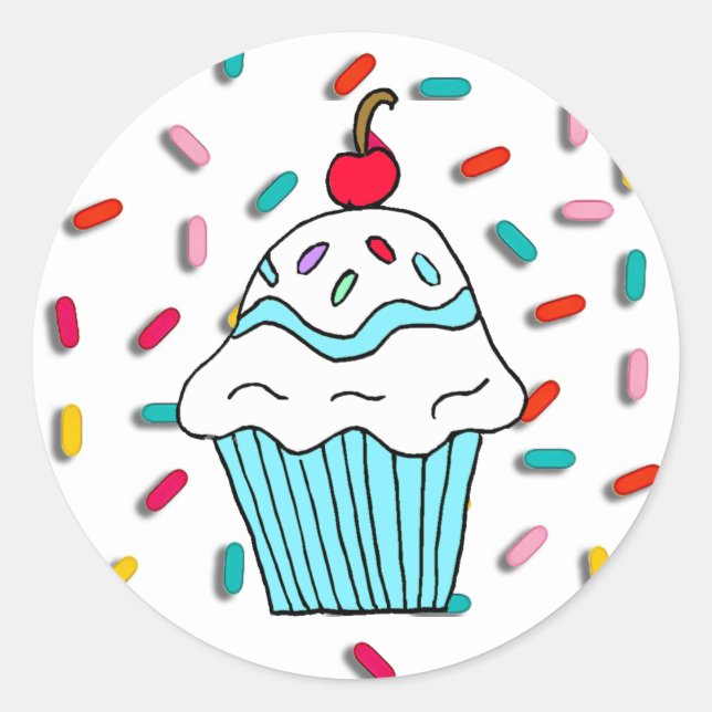 Adesivo Cupcake de Chocolates com pulverizadores doces (Frente)