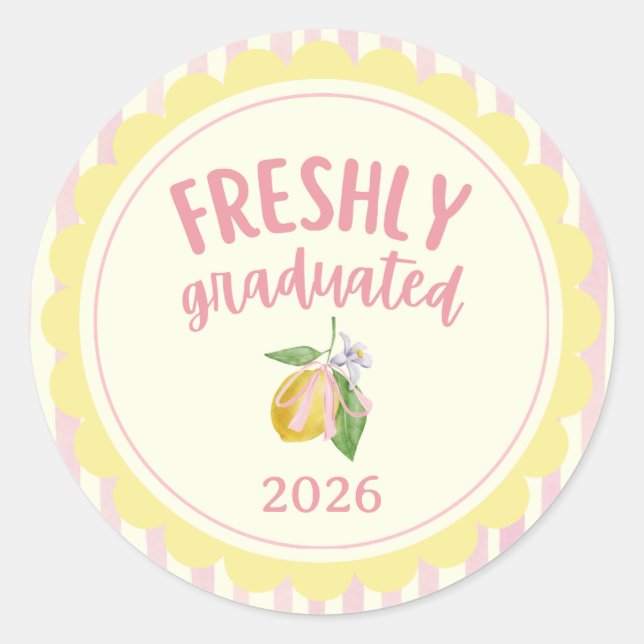 Adesivo Cupcake de Formatura de Limão Recém-Formado (Frente)