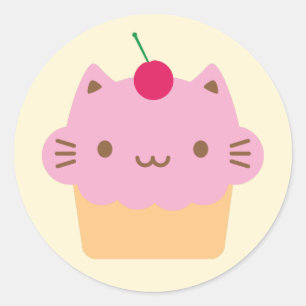 Adesivo Cupcake de Gato Bonito