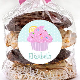 Adesivo Cupcake de tartaruga doce e doce escola de nomes