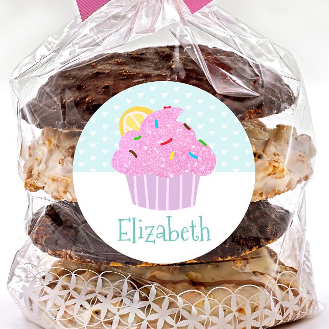 Adesivo Cupcake de tartaruga doce e doce escola de nomes (Criador carregado)