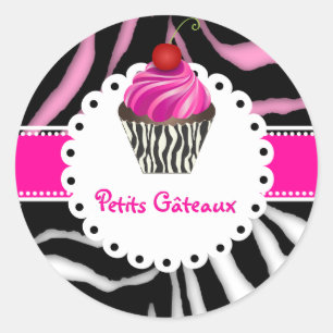 Adesivo Cupcake de zebra PixDezines/cor DIY