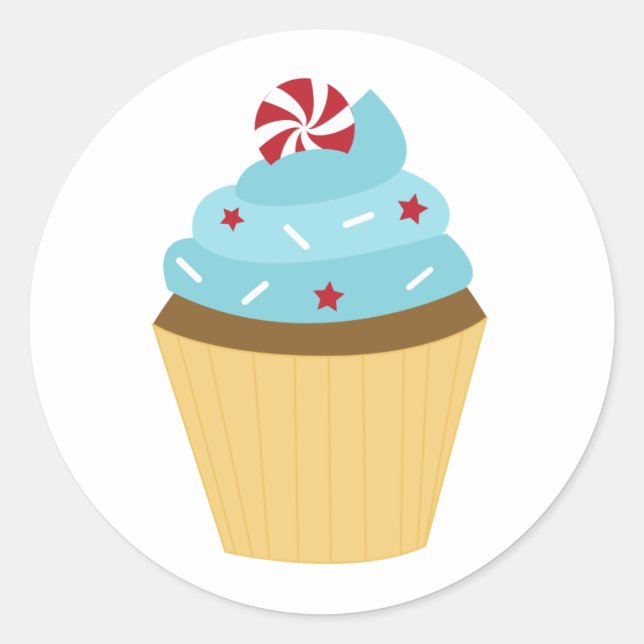 Adesivo cupcake do Partido em 4 de julho (Frente)