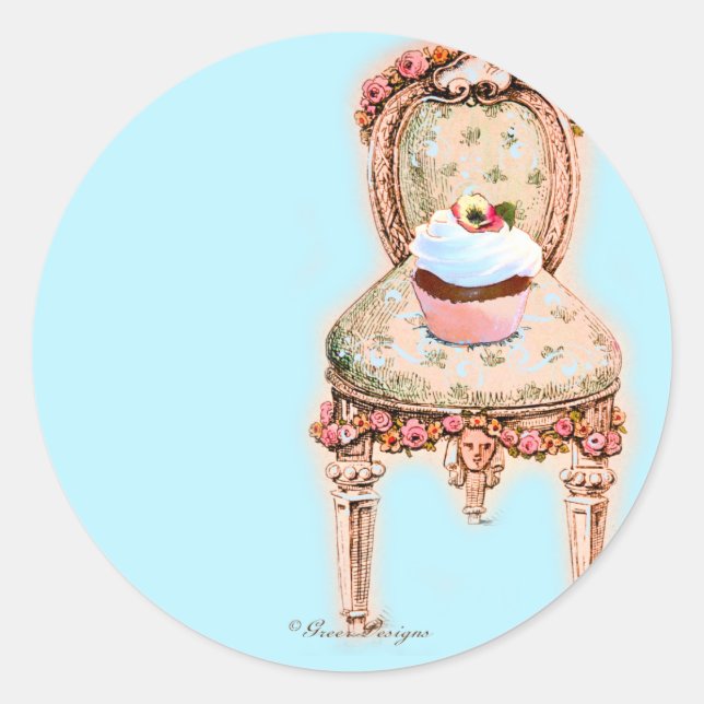 Adesivo Cupcake do Tea Party (Frente)