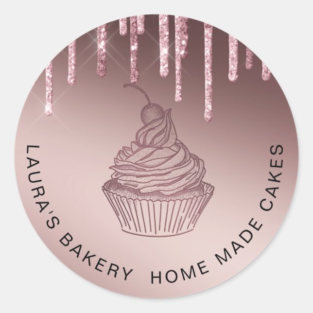 Adesivo Cupcake Dourada Drivers Cakes & Sweets Home Bakery (Frente)