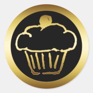ADESIVO CUPCAKE DOURADO