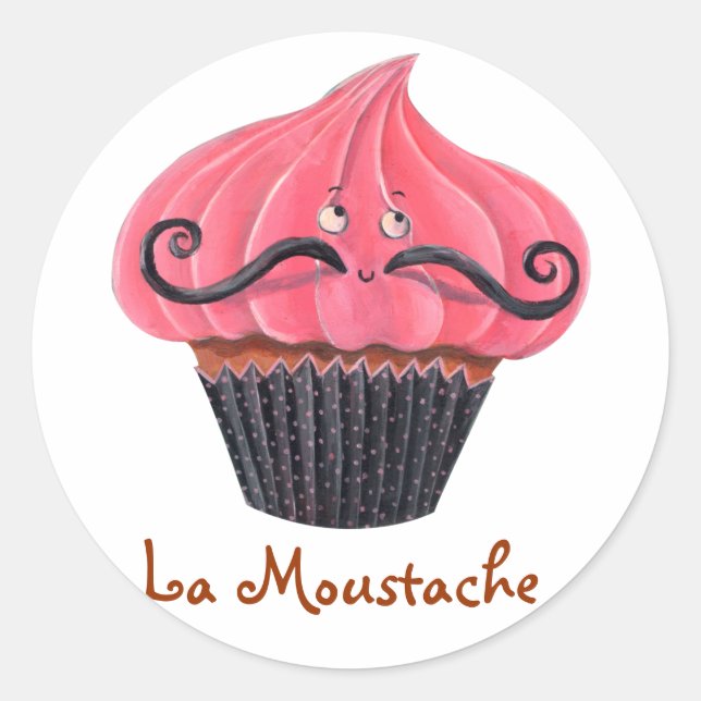 Adesivo Cupcake e La Mustache (Frente)