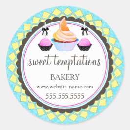 Adesivo Cupcake Elegante e Pop cor-de-rosa