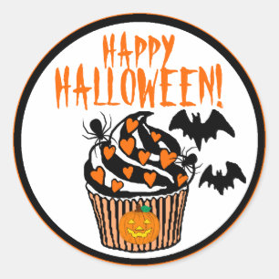 Adesivo Cupcake Feliz Halloween Bats