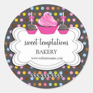 Adesivo Cupcake Festivo Pop De Bolo Embalagem De Panifica