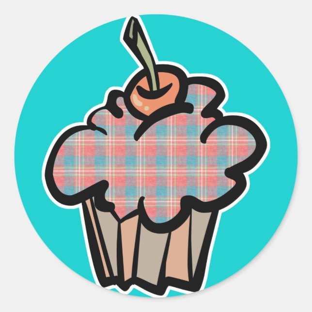 Adesivo cupcake geeky xadrez (Frente)