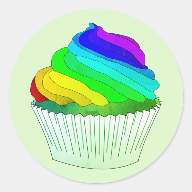Adesivo Cupcake Glacé arco-íris (Frente)