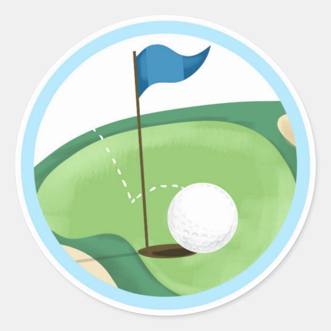 Adesivo Cupcake Golf Par-Tee Topper Boy Birthday Favor (Frente)