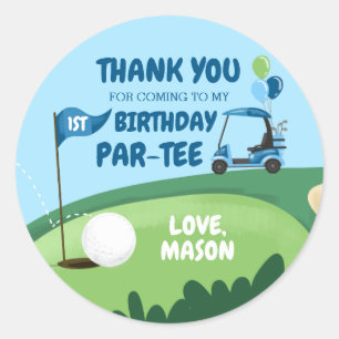 Adesivo Cupcake Golf Par-Tee Topper Boy Birthday Favor Cla