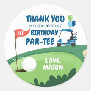 Adesivo Cupcake Golf Par-Tee Topper Boy Birthday Favor Cla