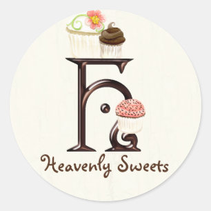 Adesivo Cupcake H Monograma Logotipo para empresas