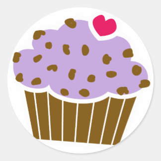 Adesivo Cupcake Heart Choco Chip Blueberry