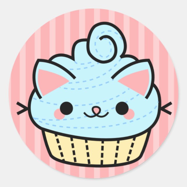 Adesivo Cupcake Kawaii Adorável (Frente)