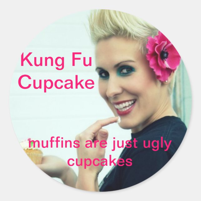 Adesivo Cupcake Kung Fu (Frente)