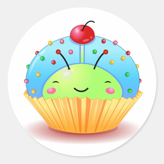 Adesivo Cupcake Ladybug Azul (Frente)