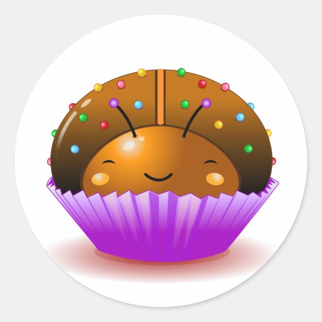 Adesivo Cupcake Ladybug de chocolate (Frente)