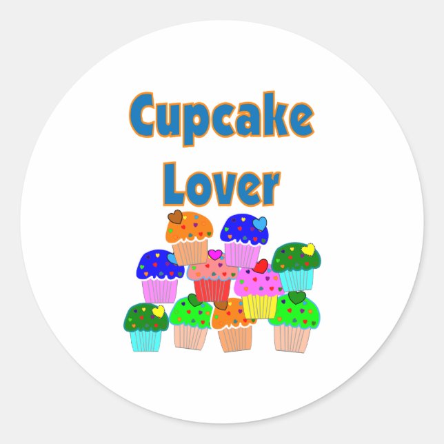 Adesivo "Cupcake Lover"—Conjunto de cupcakes adoráveis (Frente)