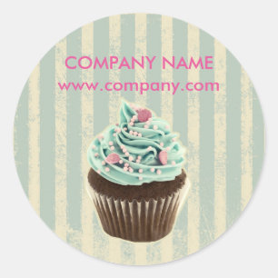 Adesivo cupcake moderno da sobremesa da padaria da cerceta