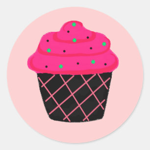 Adesivo Cupcake Neon Pink