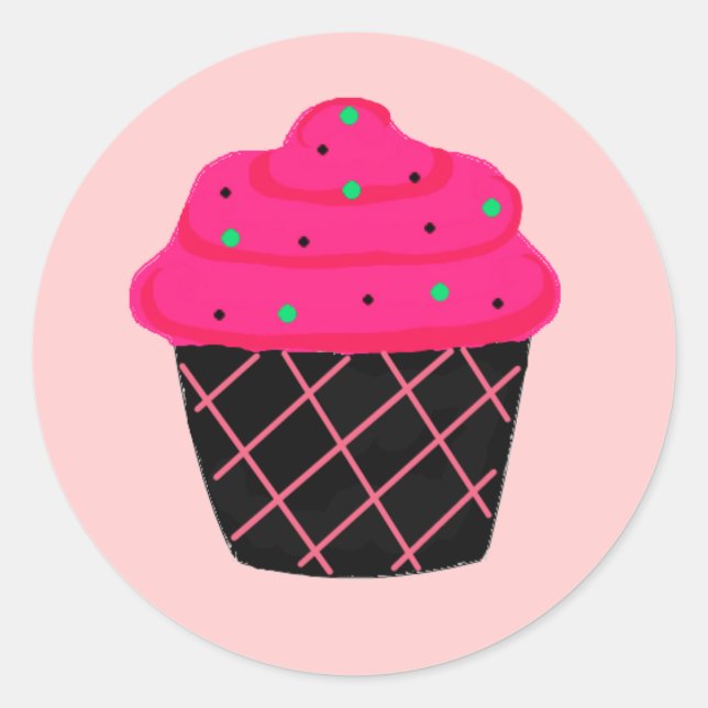 Adesivo Cupcake Neon Pink (Frente)