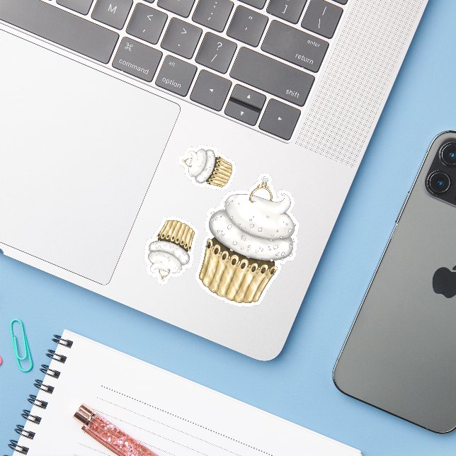 Adesivo Cupcake Noivado doce (Notebook com iPhone)