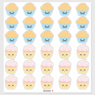 Adesivo Cupcake ou muffin gênero revelador