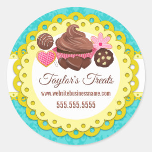 Adesivo Cupcake Panificação Damask Scallop Amarelo