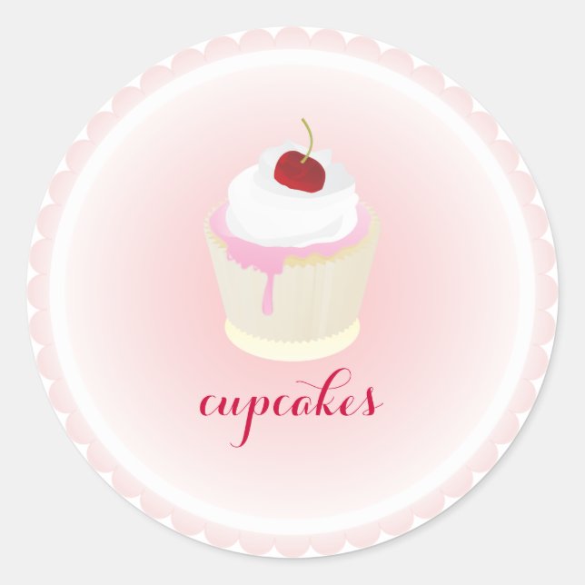 Adesivo Cupcake PixDezines/cereja vermelha (Frente)