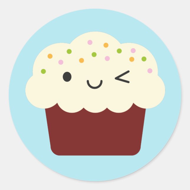 Adesivo Cupcake Red Velvet Kawaii (Frente)
