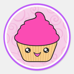 Adesivo Cupcake Rosa Cuppy Cake