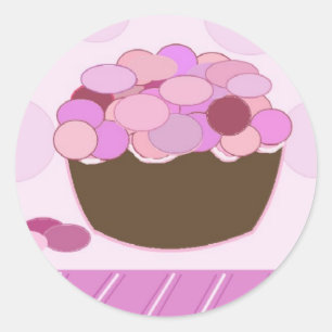 Adesivo Cupcake Rosa e Roxo