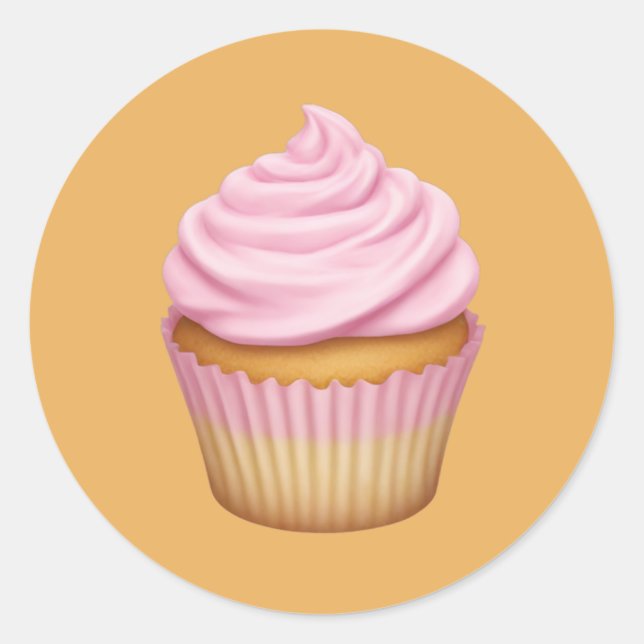 Adesivo Cupcake rosa Emoji (Frente)