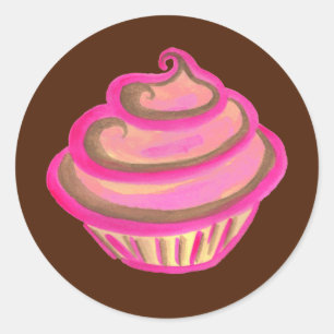 Adesivo Cupcake rosa Festa de aniversário